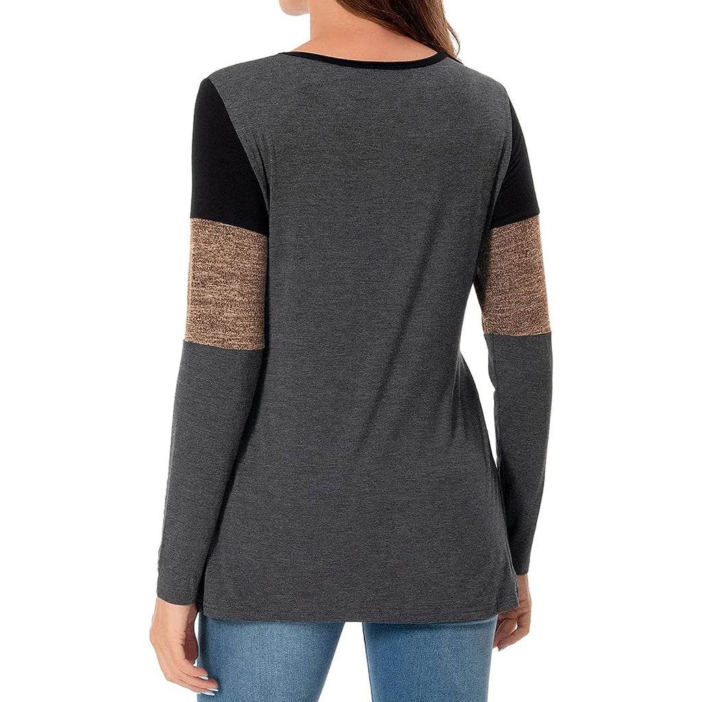 Maternity Nursing T Shirt Pregnant Womens Long Sleeve Patchwork Nursed Tops Blouse For Breastfeeding Pregnancy Clothes Pullover