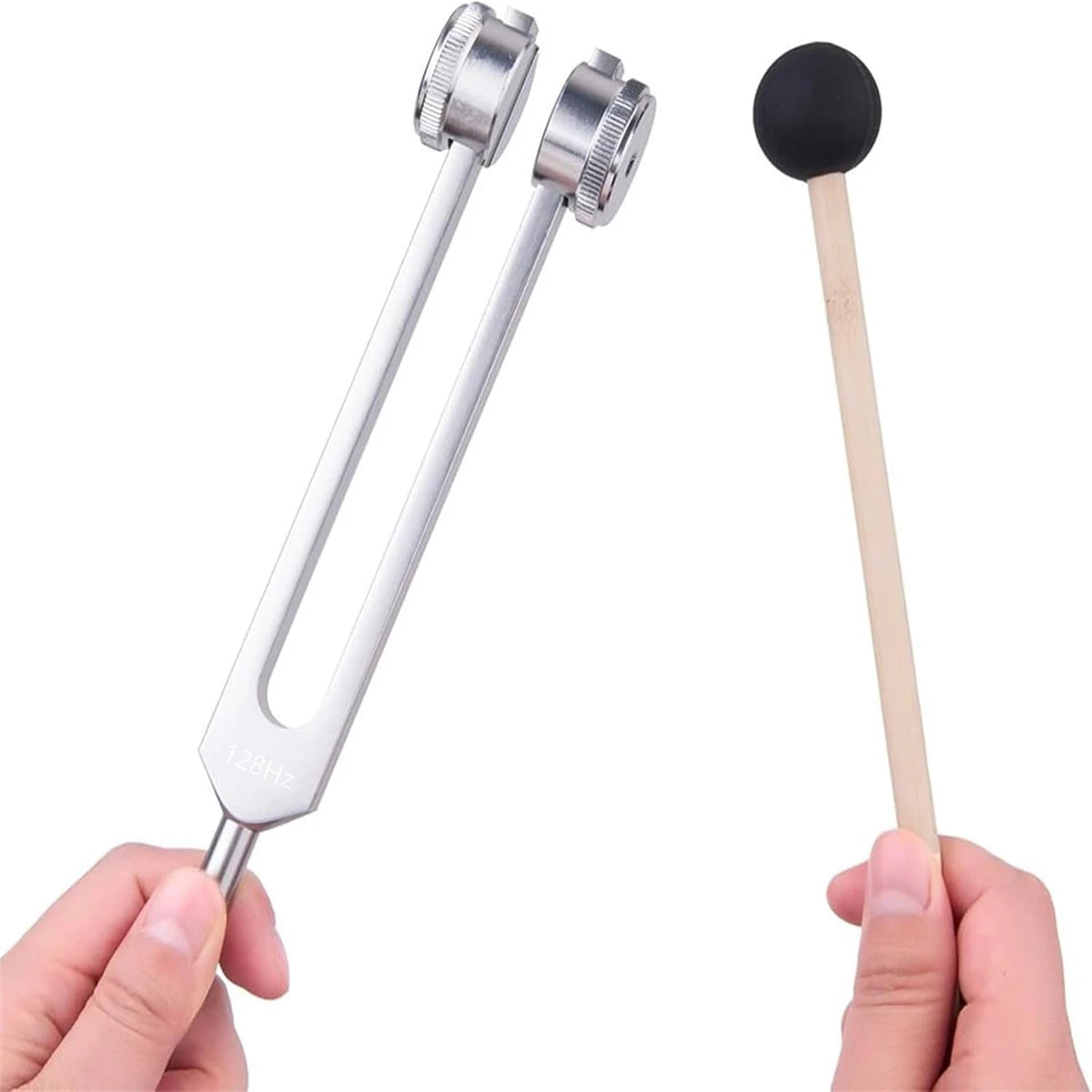 Miwayer 128Hz Tuning Fork 1/2Set -Acoustic Tuning Fork - Professional Sound Therapy Tool for Chakra Balancing & Stress Reduction
