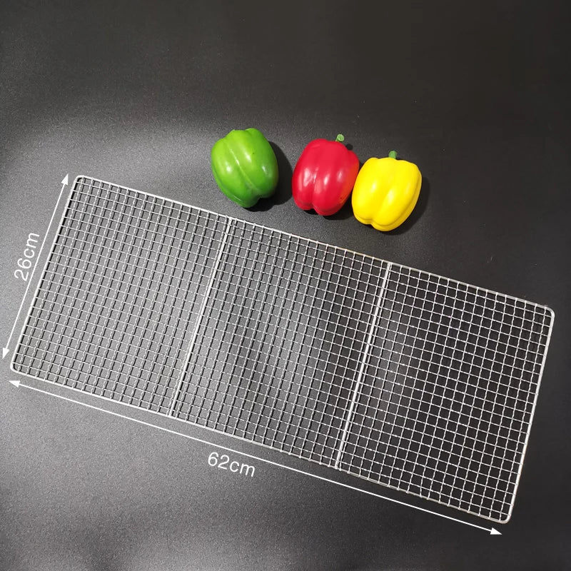 Stainless Steel 304 Food Grade 15-70CM Rectangle BBQ Barbecue Grill Wire Grid Mesh Net