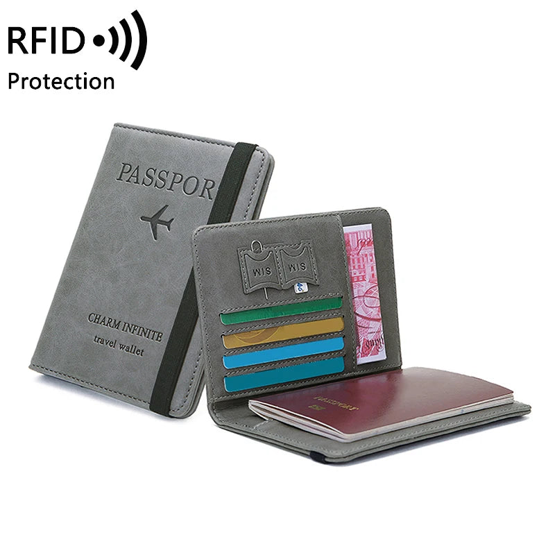 RFID anti-theft brush passport bag ticket document storage bag simple fashion card bag multi-functional travel passport holder