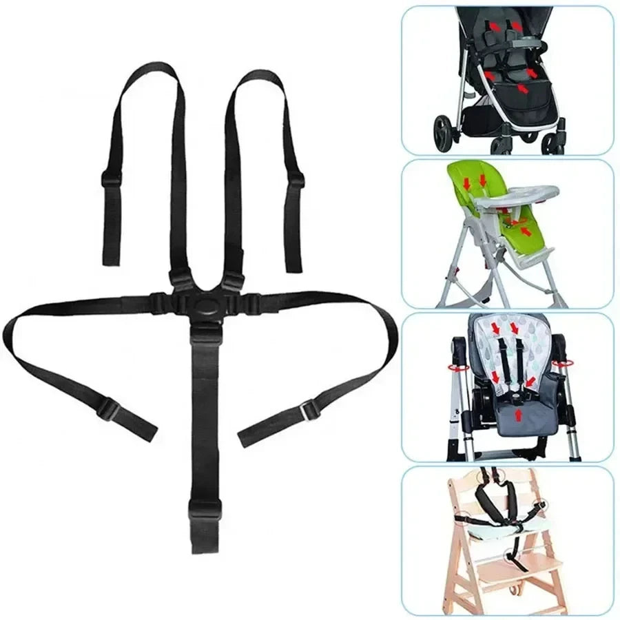 Baby Universal 5 Point Harness High Chair Safe Belt Seat Belts for Stroller Pram Buggy Children Kid Pushchair Child Dining Chair