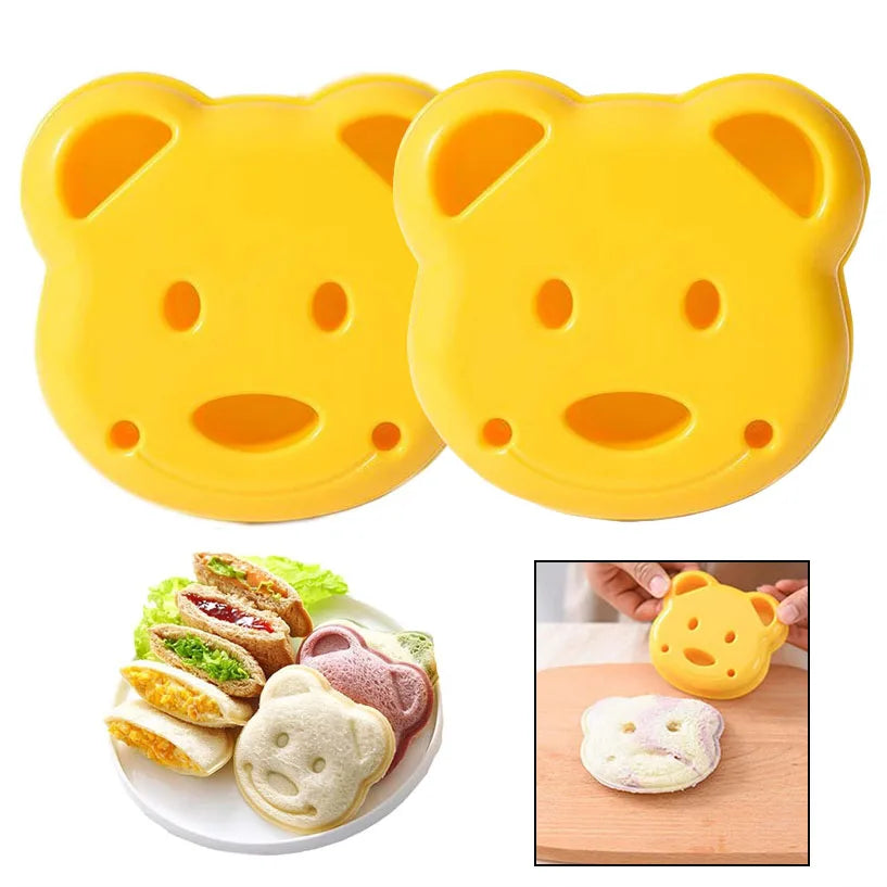 Sandwich Cutter and Sealer Bear Shape Sandwich Mold Cutter Cartoon Bread Sandwich Shaper DIY Biscuit Cookie Cake Mould