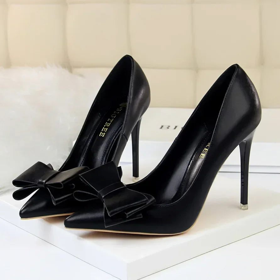 Woman Fashion Career Formal 7.5cm 10.5cm High Heels Colorful Shoes Lady Sweet Blue Yellow Wedding Scarpins Pumps Plus Size 34-43