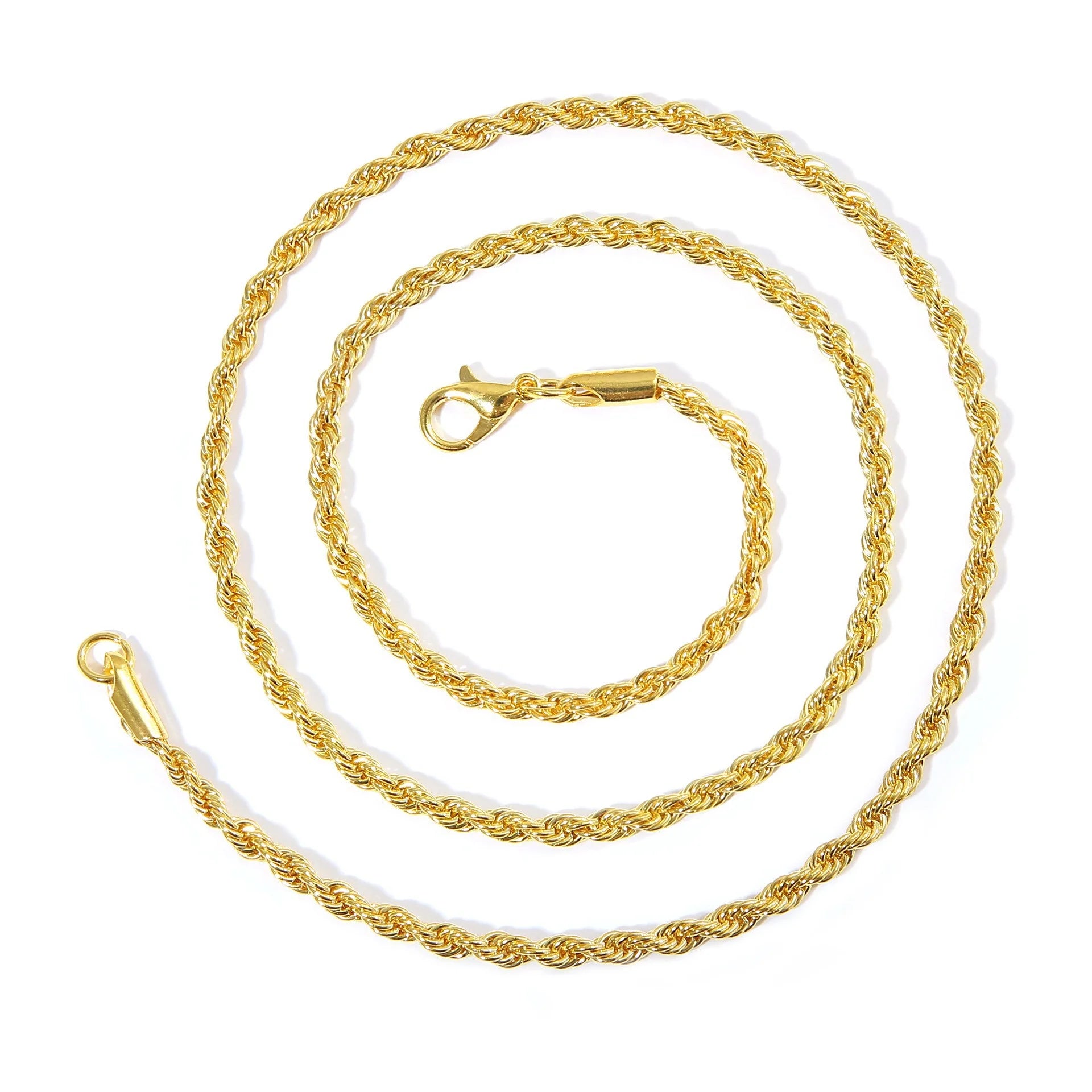 New Simple Classic Rope Chain for Men Women Necklace Casual Punk Stainless Steel Figaro Twisted Cuban Chain Necklace Jewelry