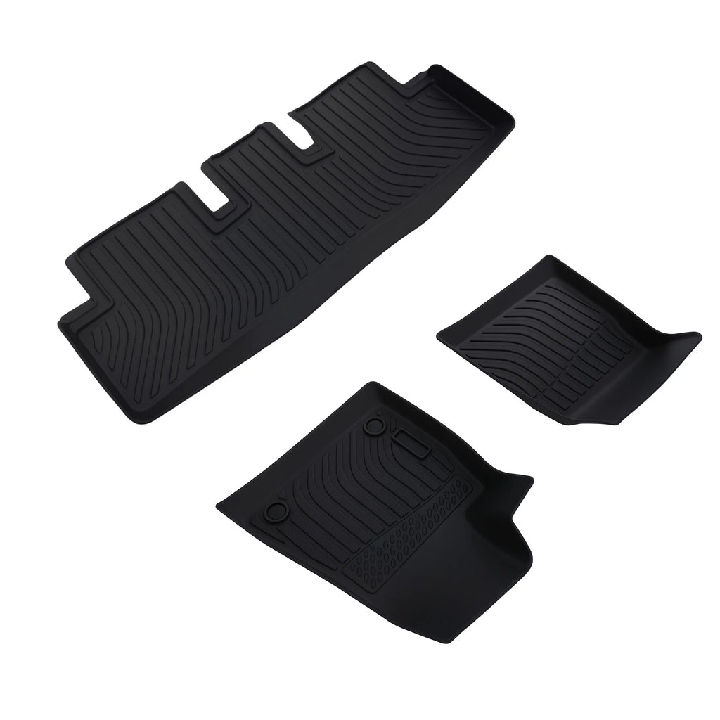 Black Carpet Floor Mats for Tesla 3 2017-2023 TPE Waterproof Car Carpet