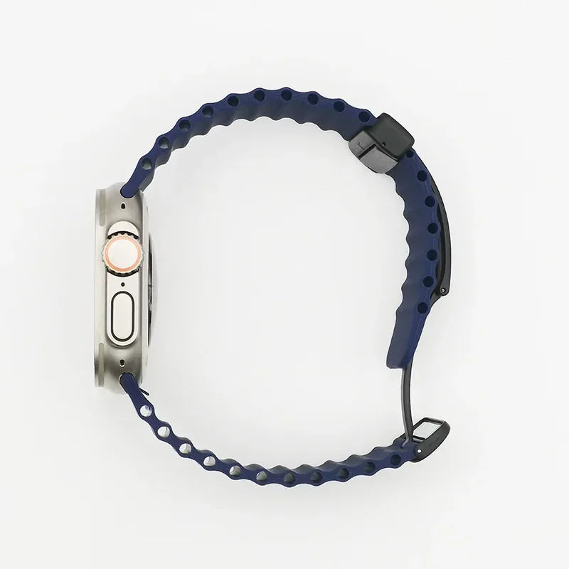 Silicone Strap For Apple watch band 49mm 45  44 40  41 38 42mm magnetic buckle bracelet iWatch Ultra series 7 6 3 se 8 9 Ultra 2