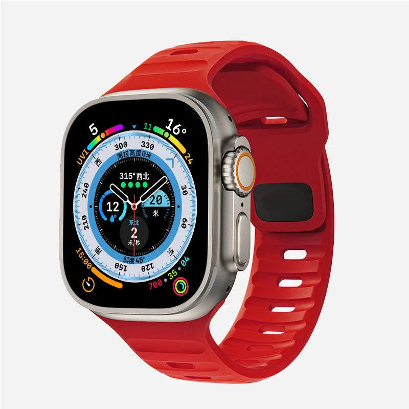 Soft Silicone Strap For Apple Watch Band Ultra 49mm 44mm 45mm 42mm 41mm 40mm 38mm sport Watchband iwatch Serise 8 7 6 5 bracelet