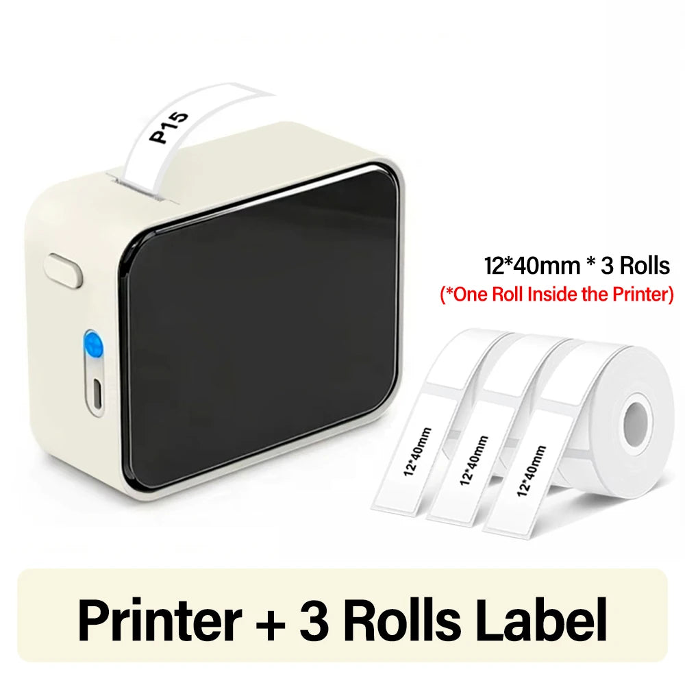 Marklife P15 Mini Label Printer Portable Thermal Printer Inkless Self-adhesive Paper Sticker Printing Machine Name Tag Labeller