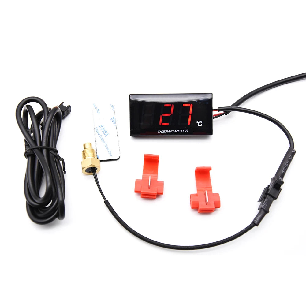 LCD Digital Motorcycle Thermometer Gauge Universal Water Temp Adapter Moto Racing Accessories for XMAX250 300 NMAX CB 400 CB500X