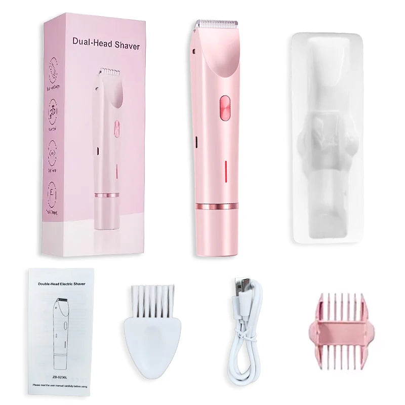 2026 Dual Head Hair Removal for Women Portable Float Blade Wet Dry Use Waterproof Painless Facial Trimmer Body Epilator ﻿