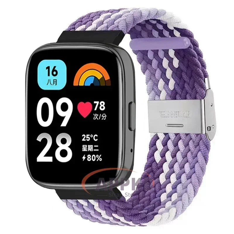 Elastic Braided Strap For Redmi Watch 5/3 Active Watchband Nylon Adjustable Quick Release Bracelet For Redmi Watch 3/5 Lite