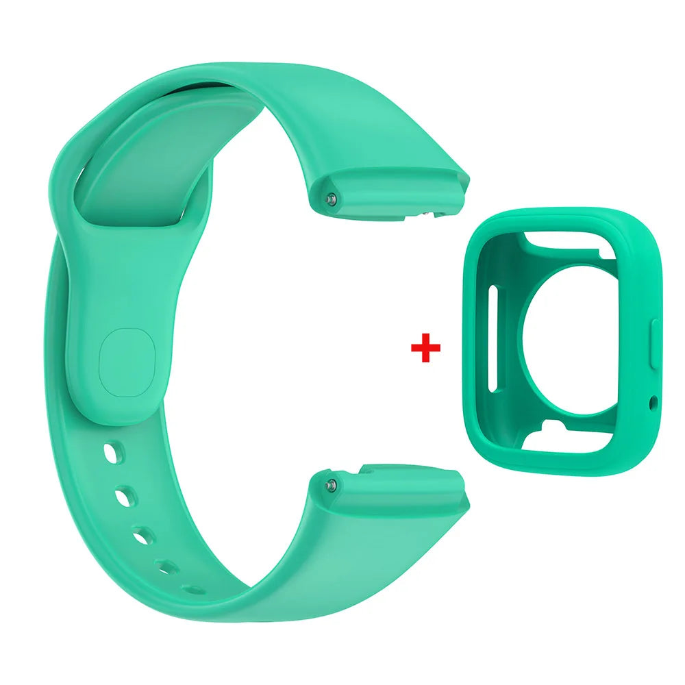 Silicone Strap For Redmi Watch 3 Active/Lite Smart Watch Band + Protective Case Shell