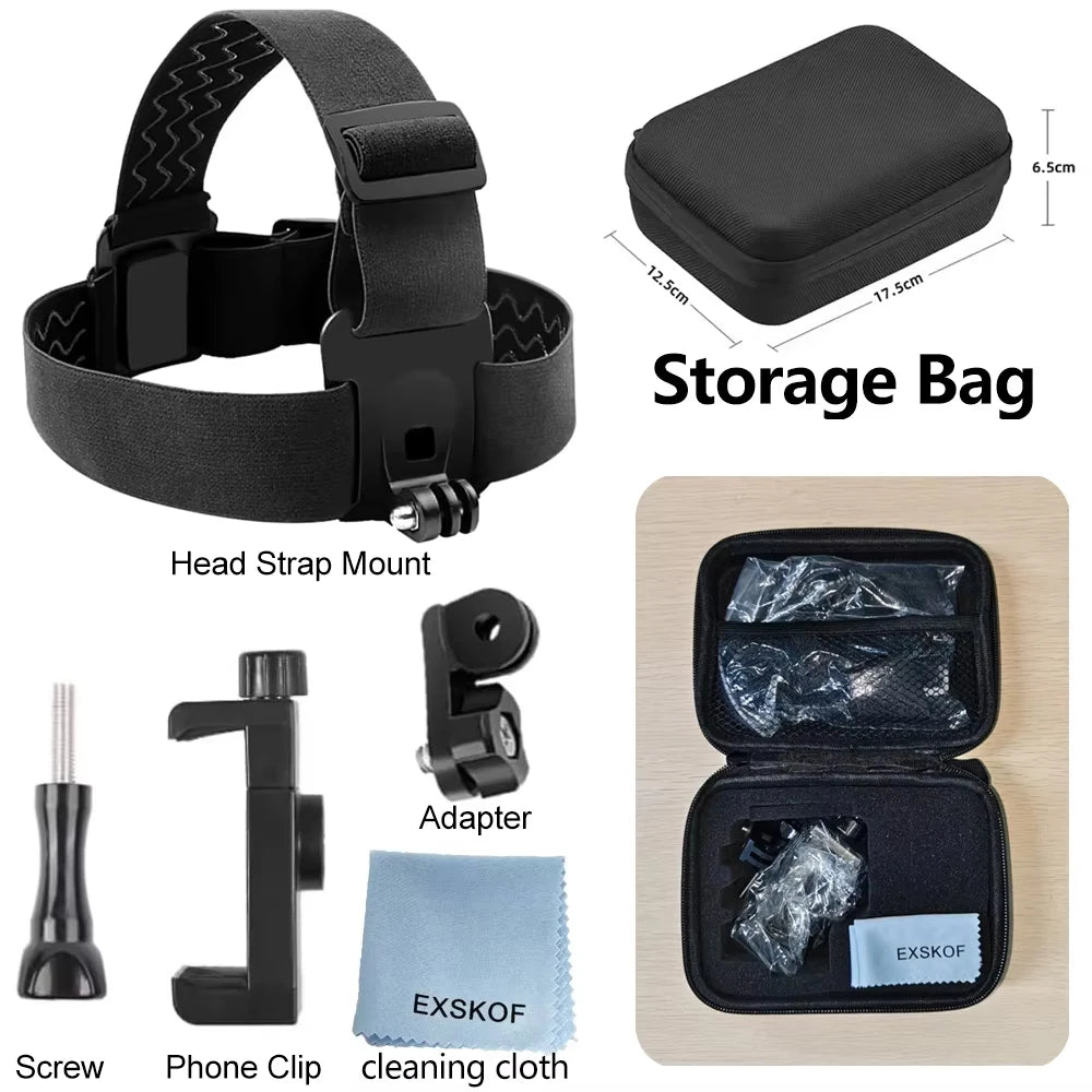 Mobile Phone Head Chest Strap Harness Mount Holder Kit Cell Phone Clip for IPhone/Samsung for GoPro AKASO DJI Osmo Action Camera
