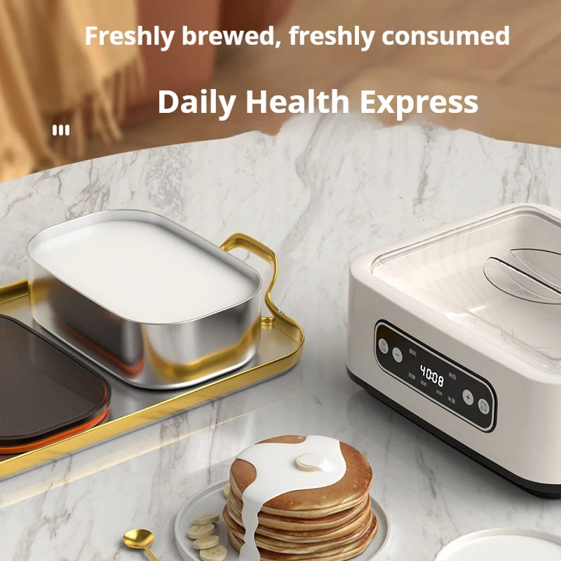 HOMEFISH 1.6L Multi-functional Automatic Yogurt Maker Adjustable Temperature Time Ice Cream Pudding Machine 220V