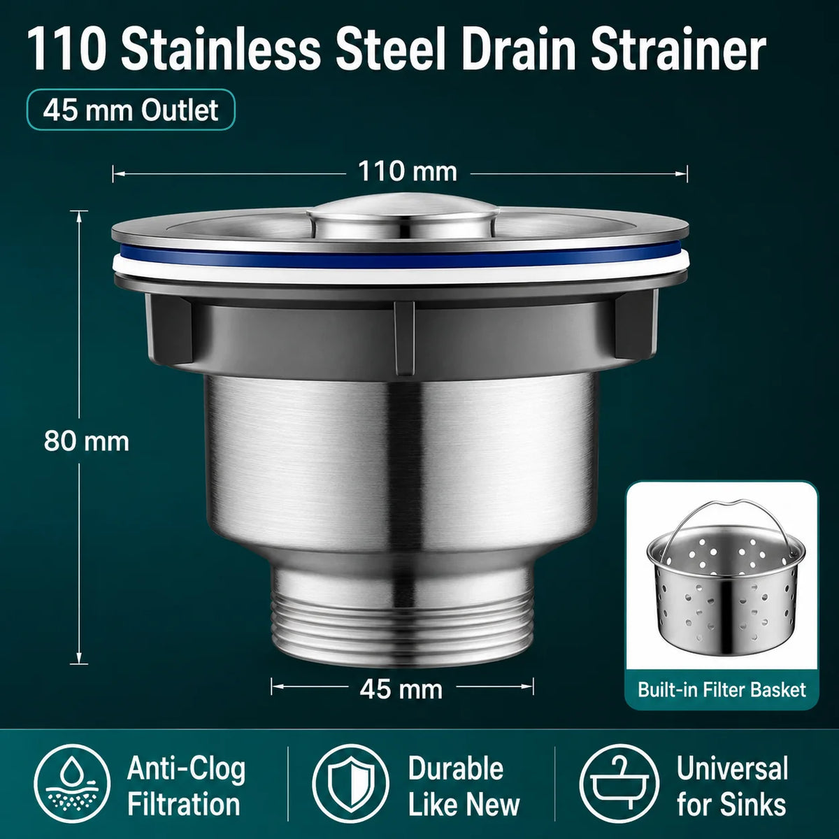 Universal Flexible Kitchen Sink Drain Pipe Anti-Odor Sewer Hose Extension Tube for Mop Pool Laundry Sink Accessories