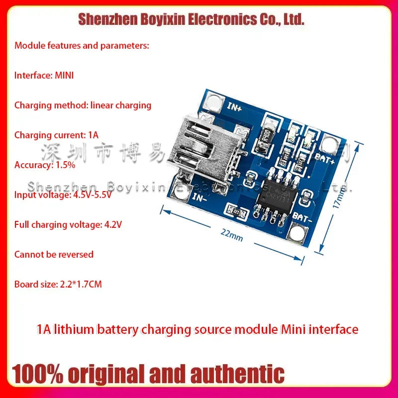TP4056|18650 lithium battery 3.7v 3.6V 4.2V lithium battery charging board 1A overshoot and over-discharge protection   shell