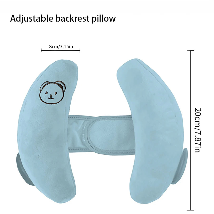 1Pc Car Seat Headrest Pillow. Baby H-Shaped Neck Pillow, Soft and Fluffy Head Support, Adjustable Velcro Design, Suitable for Car Seats, a Must-Have Item for Baby Strollers