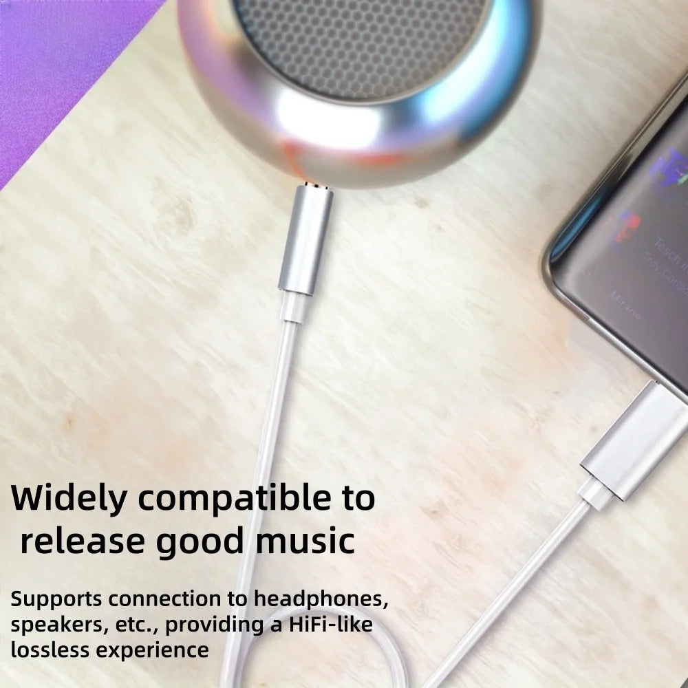 USB Type C to 3.5mm Jack AUX Audio Cable with DAC for Car Speaker Headphone Compatible Tipo C Auxiliary Adapter Cable Converter