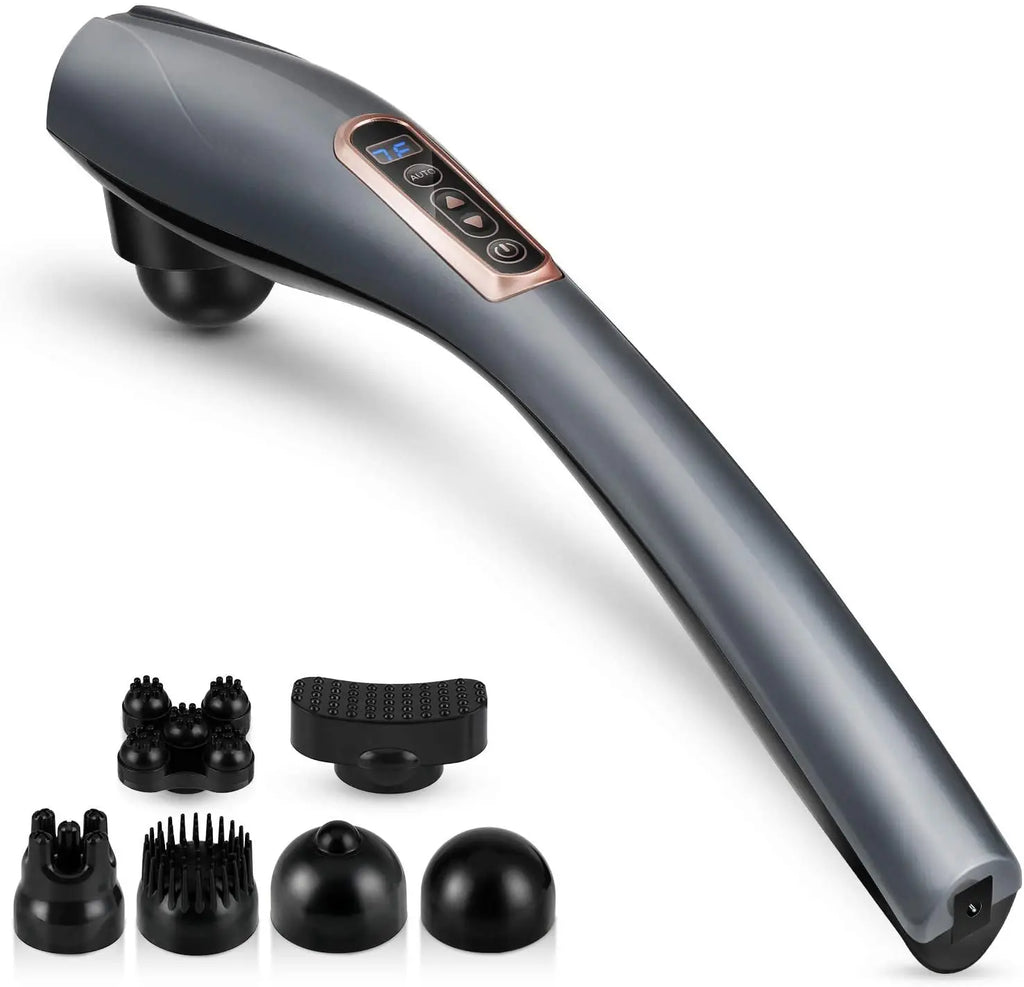 Back Massager Cordless Handheld Back Massager Handheld Electric Heat Deep Kneading Tissue For Full Body Pain Relief