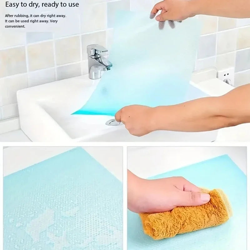 4PCS EVA Waterproof Refrigerator Liner Mat Washable Mildew Kitchen Pad Anti-oil Cabinet Drawer Placemat Heat-insulat Fridge Mat