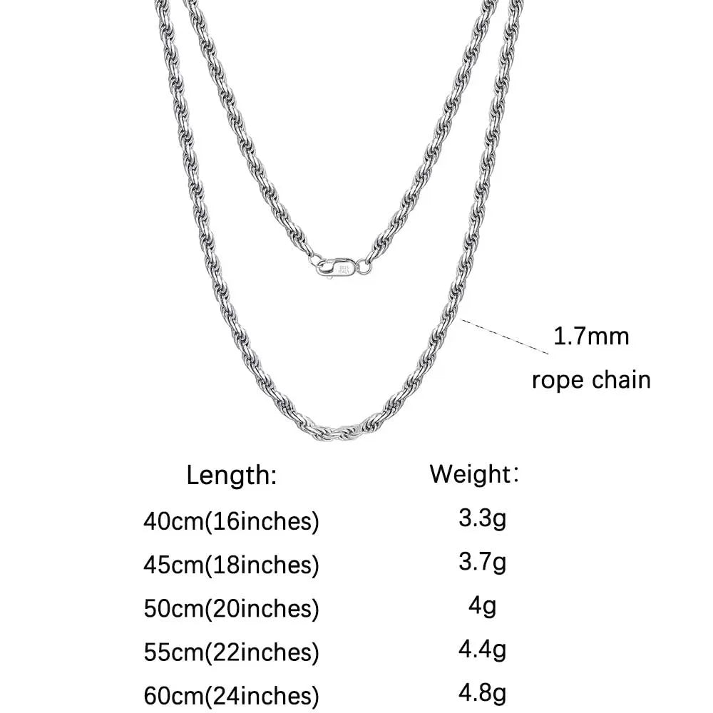 ORSA JEWELS 100% 925 Sterling Silver Link Chain Necklaces Minimalism Snake/Paperclip/Box/Figaro/Chopin/Cuban Chains 40-60cm