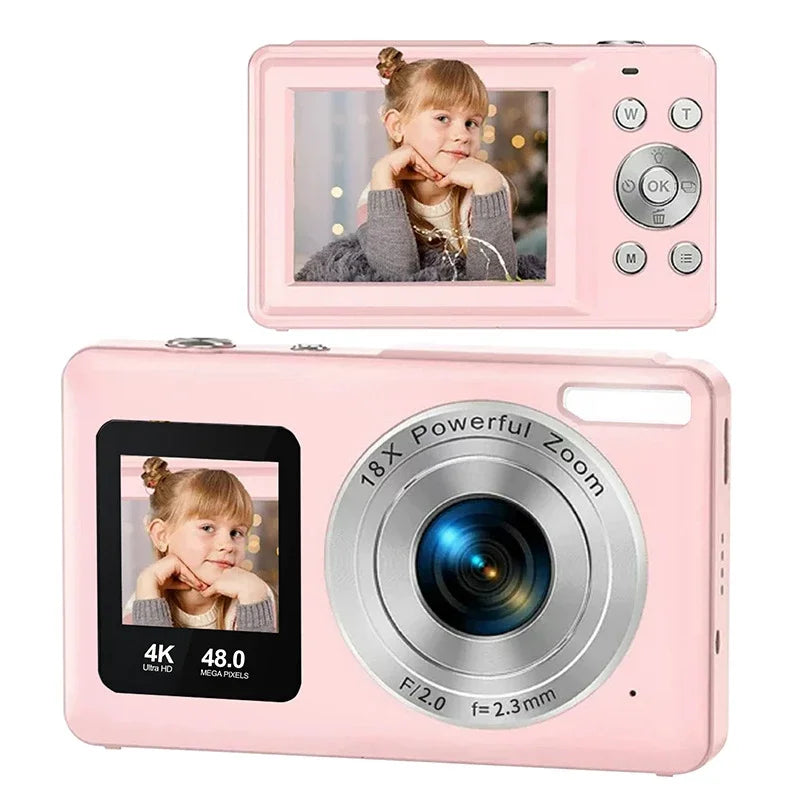 Lenovo 4K Digital Camera 48MP Dual Screen, Auto Focus Anti-Shake 16X Zoom, Vlogging Camera with 64GB SD Card, Compact Travel