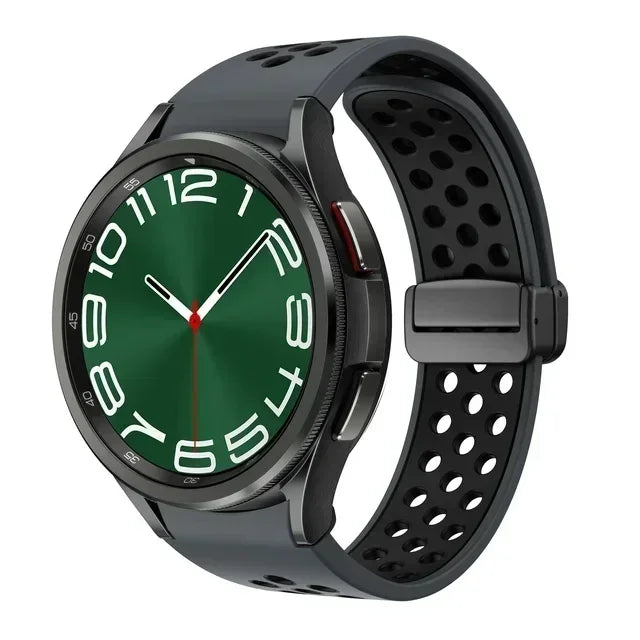 Magnetic Silicone Band for Samsung Galaxy Watch 6 Classic 43 47mm 4 42 46mm 5 Pro 45mm No Gaps Loop Strap for 4/5/6 40 44mm