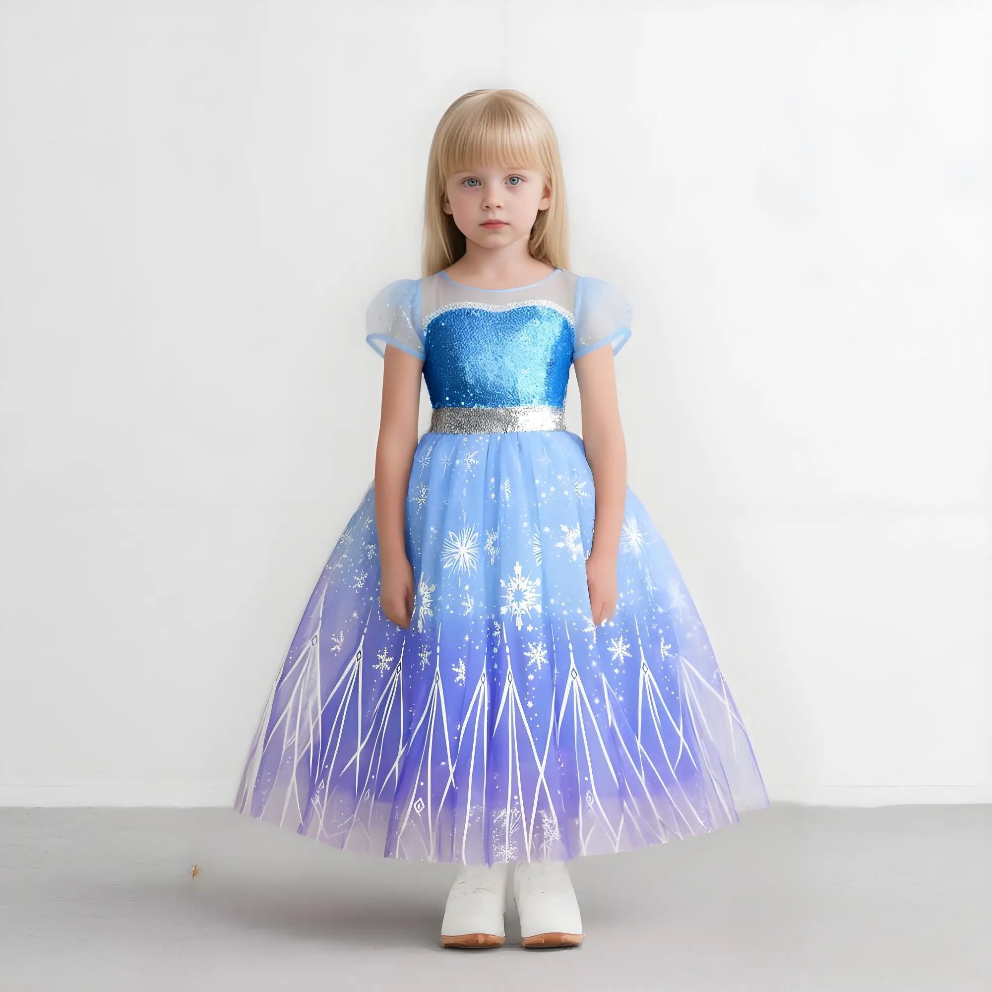 Elsa Girl Dresses Princess Costume Children's Sequin Fantasy Children's Cosplay Queen Clothes Halloween Carnival Party Dresses