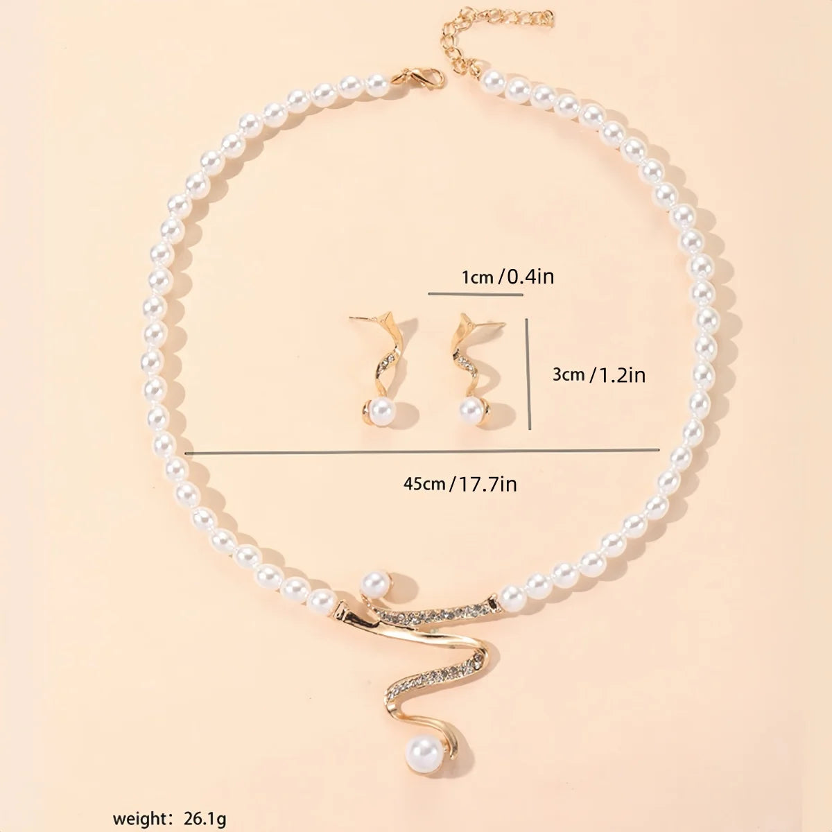 1Set New Women Bridal Wedding Party imitation Pearl Rhinestone Necklace Earrings Jewelry Set