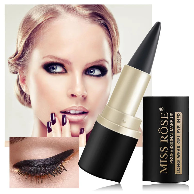 MissRose Waterproof Eyeliner Gel Matte - 24H Quick-drying Rich Pigment Single Head Gel Pencil Smudge-proof Long-lasting Black
