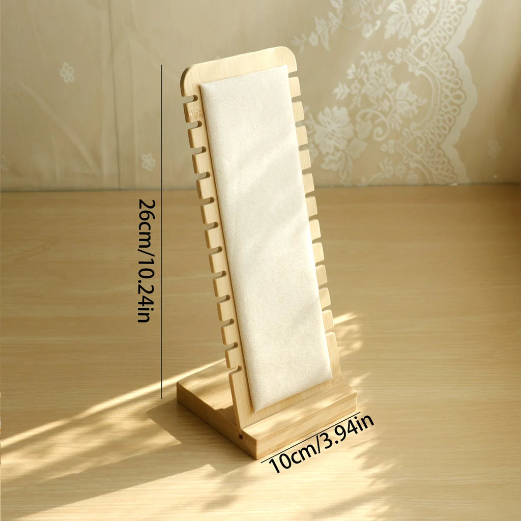 Wood Necklace Display Stand Large Capacity Pendant Bracelet Anklet Long Chain Jewelry Storage Rack Counter Showcase Prop