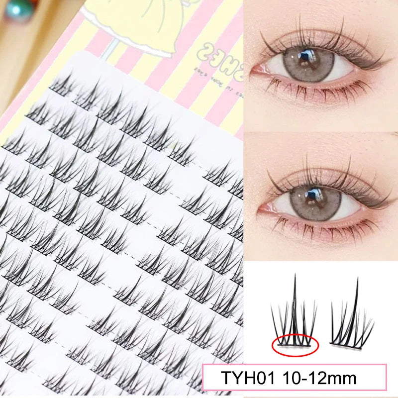 Sunflower Lashes Brown Manga False Eyelashes Natural Soft  Large Capacity Anime Eyelashes Douyin Wanghong Makeup Anime Eyelashes