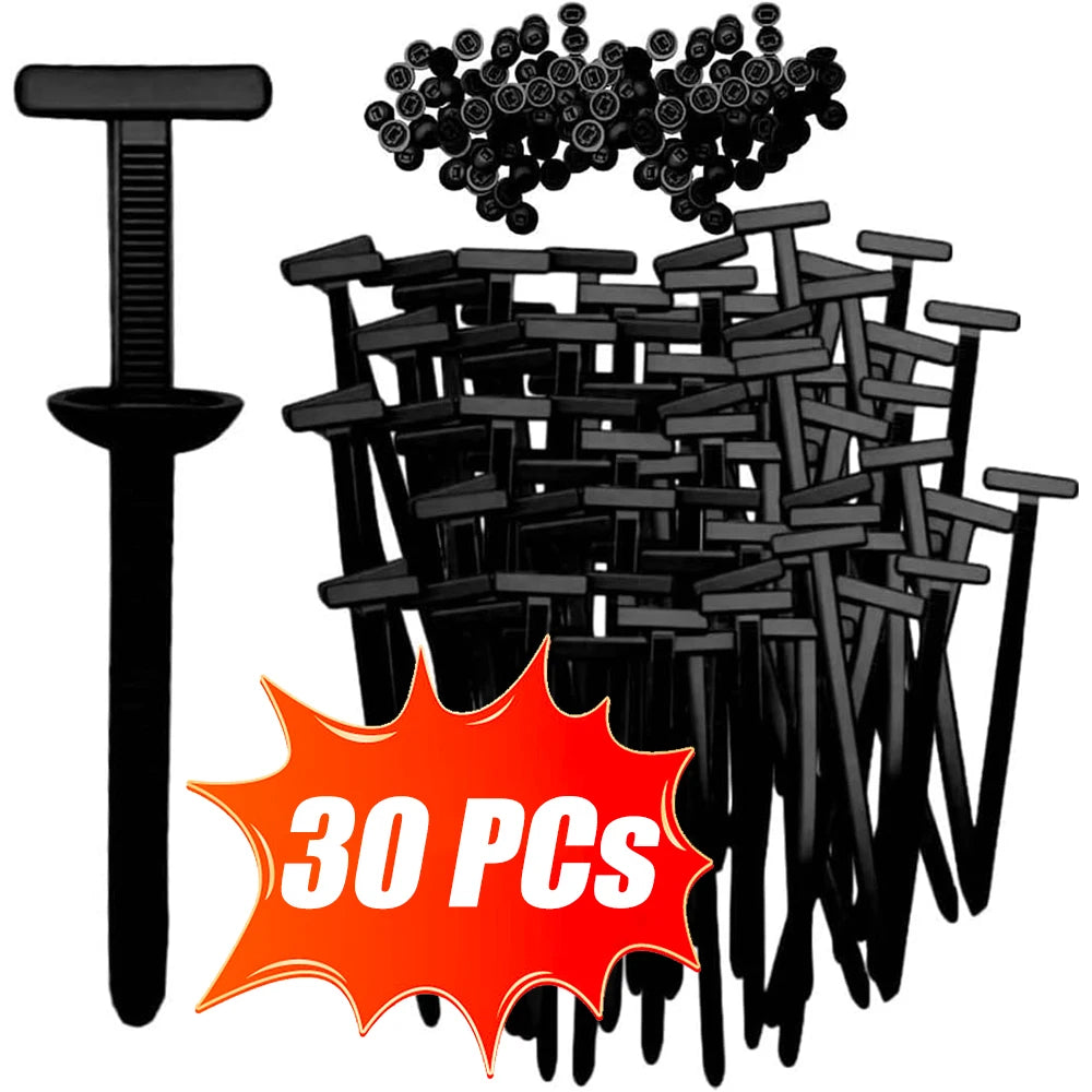 Universal Car Nylon Cable Tie Buckles Heavy Duty Self-Locking Zip Ties Holder with Pin Button Fasteners Car UV Resistant Ties