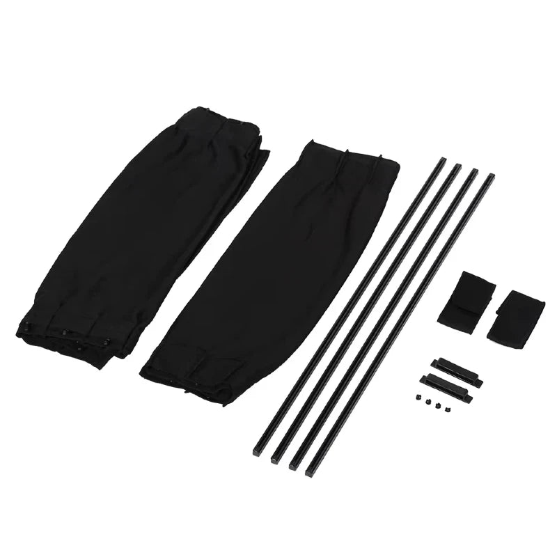 2pcs Universal Foldable Car Sun Shades Side Window Curtains UV Protection Black Pure Cloth Sun Visor Blinds for Car Styling