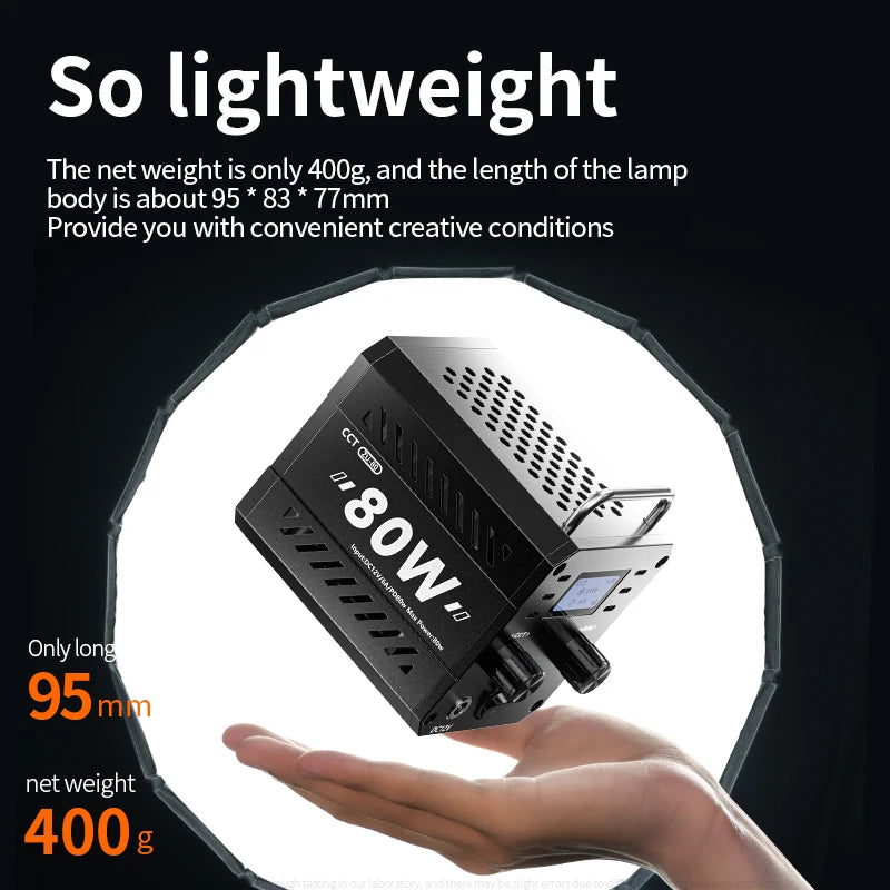 Bi-Color Camera Light 80W COB lamp beads video fill light mini Bowens portable can be handheld live lights 2500-6500K dimmable