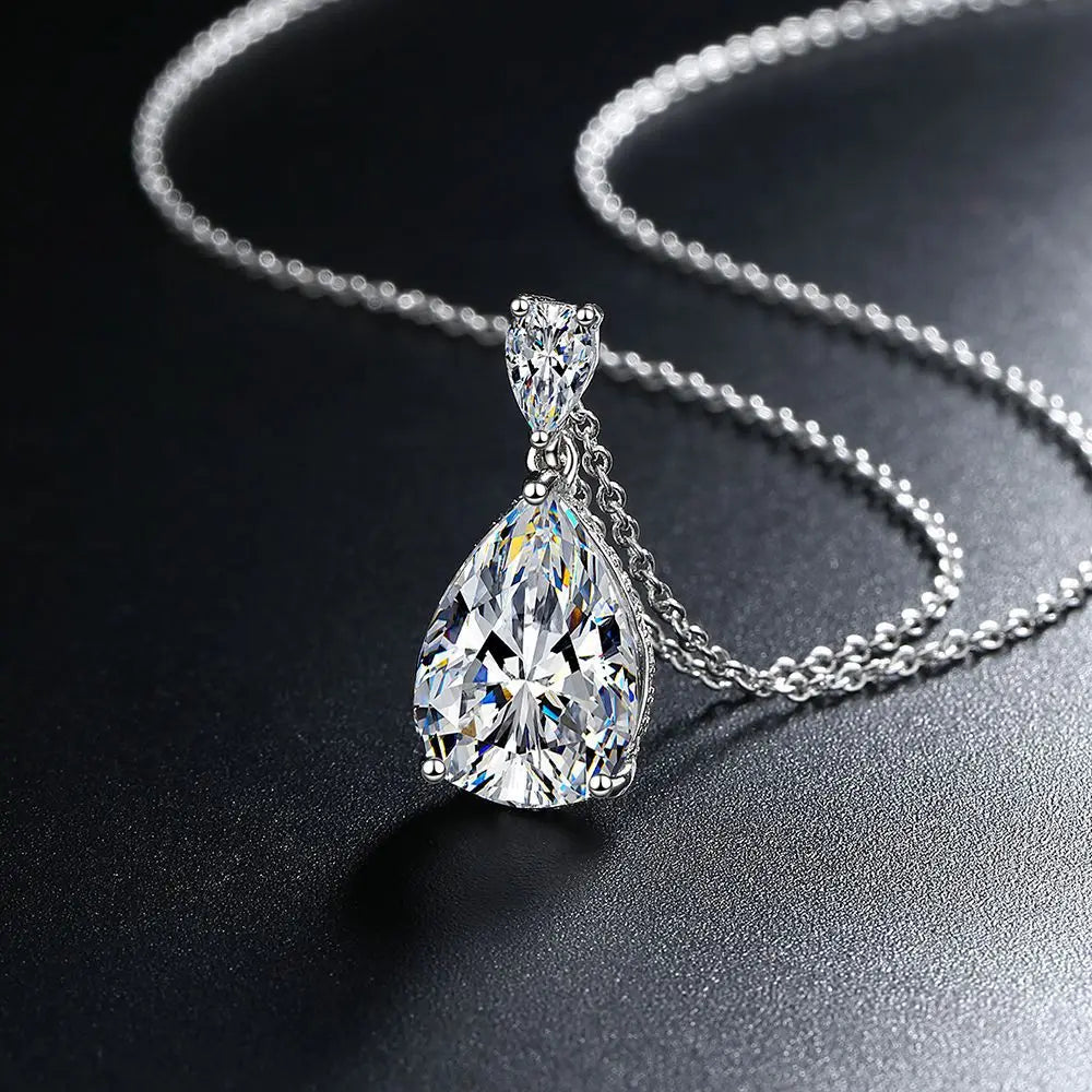New 925 Sterling Silver VVS1 Moissanite Necklace Heart Pendant Chain Fine Jewelry for Woman Wedding Sparkling Classic Party Gift