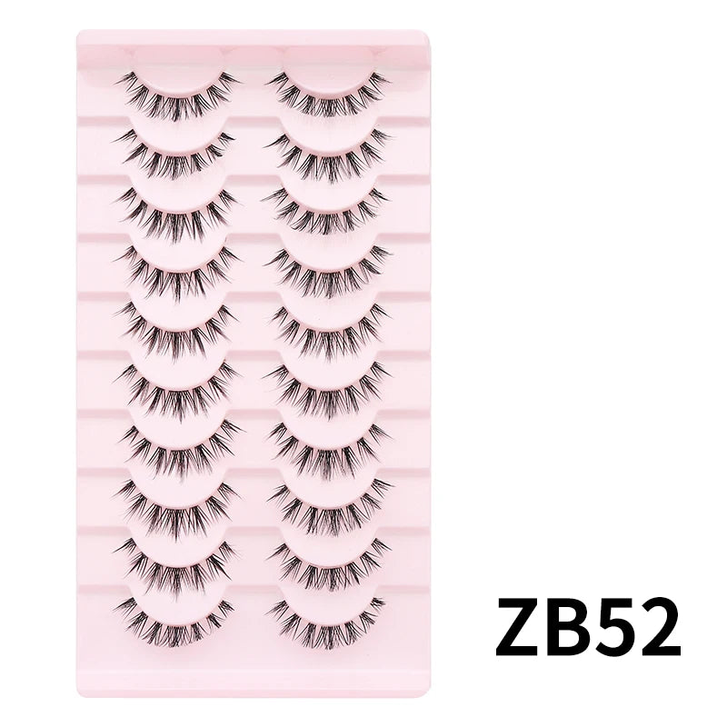 10 Pairs Natural Lashes Manga Full Strip Lashes Makeup Bulk Wholesale Dropshipping Eyelash Extension Lashes Anime False Eyelash