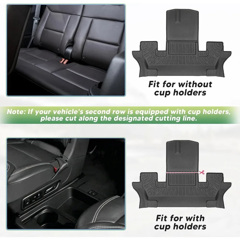 All Weather Floor Mats for Ford Explorer 2020-2026 6 Seats, Heavy Duty TPE Cargo Liner, Anti-Slip Car Accessories