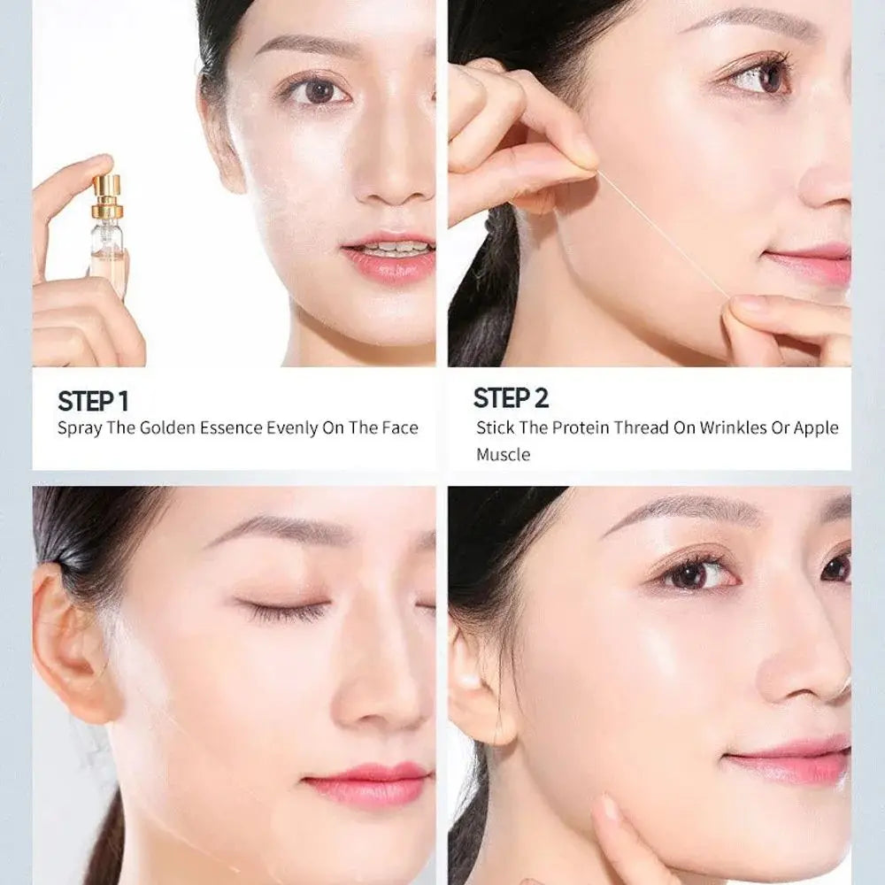 24K Gold Face Serum Active Collagen Silk Thread Facial Essence Firming Moisturizing Hyaluronic Serum for Face Skin Care