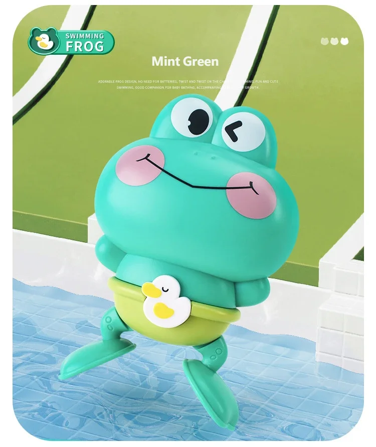Gowinbaby Clockwork Frog Bath Toy Kids Floating Swimming Frog Children Bathtub Play Toy
