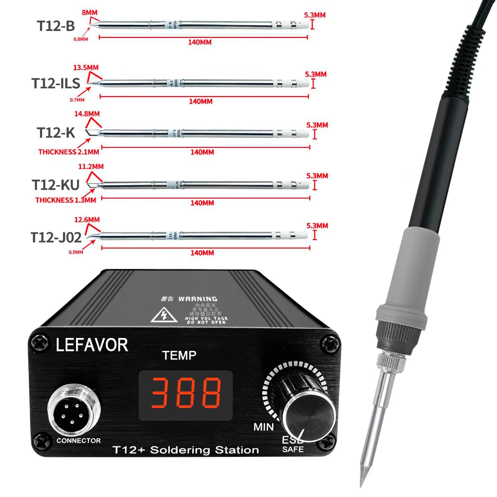 T12 75W Digital Soldering Iron StationTips Welding Rework Station  temperature adjustable control  microcontroller