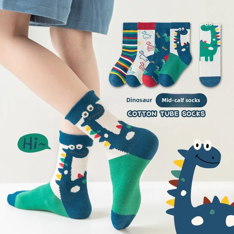 Cartoon Rainbow Striped Ankle Socks for Girls Kids - Spring Autumn Cotton Student Sports Socks Trendy Unisex Toddler Socks 4-12