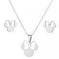 Anime Cute Cartoon Bow Mouse Stainless Steel Jewelry Set For Women