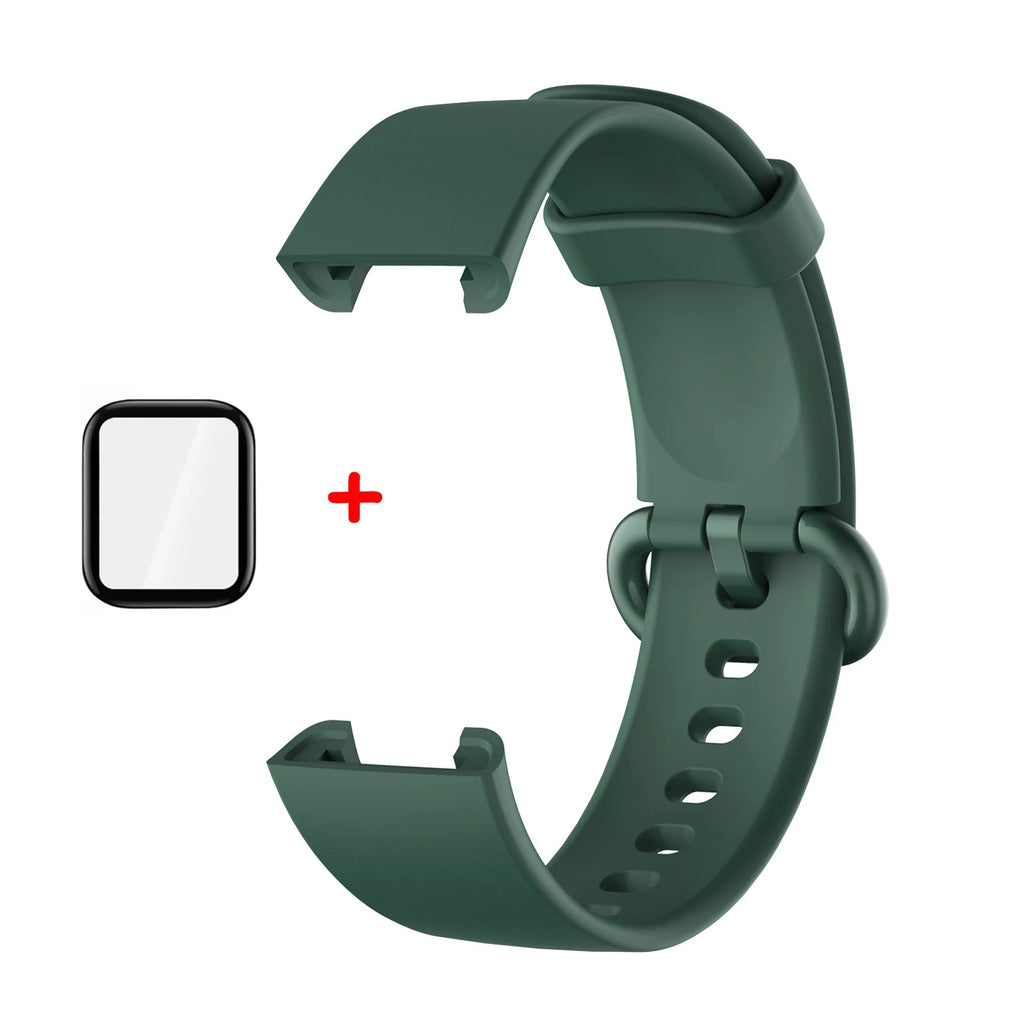 Silicone Straps for Redmi Watch 2 Lite Poco Watch Replacement watchband Bracelet for Xiaomi Watch Lite With Screen Protector