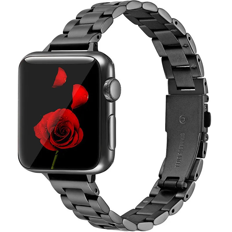 Slim Metal Strap For Apple Watch band UItra 49mm 9 8 7 45mm 41mm Women elegant bracelet on Iwatch series 654SE 44mm 42mm 40/38mm