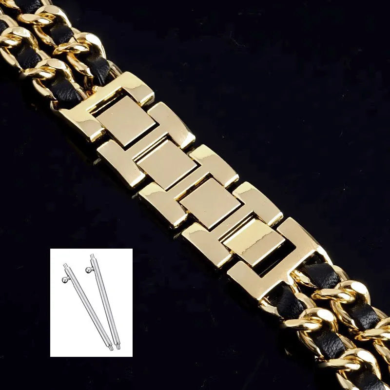 Strap Metal Chain Wristband For Garmin Forerunner 165 265 255 245 55 158 570 Vivoactive 5 6 Venu SQ 3 2