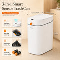 Joybos Smart Trash Can with Auto-Lining, Touchless Sensor Garbage Bin + Free Drawstring Bags, No-Mess Pull & Lift Wastebasket