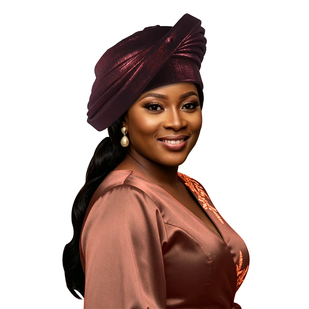 New Design Multi-layer Afrcian Headtie Turban Cap Lady Head Wraps Nigerian Auto Gele Wedding Geles Party Headpiece