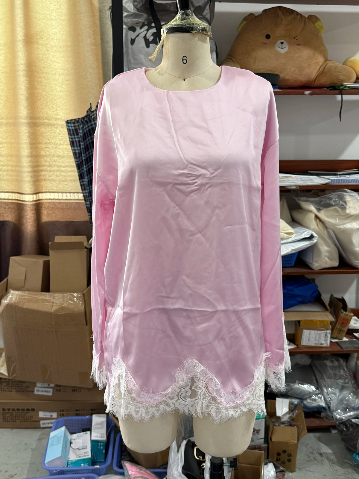 Satin Lace Patchwork Dress Women Long Sleeve O-neck Casual 2026 Spring Female Dresses Casual Solid Beach Robe Not Contain Pearls