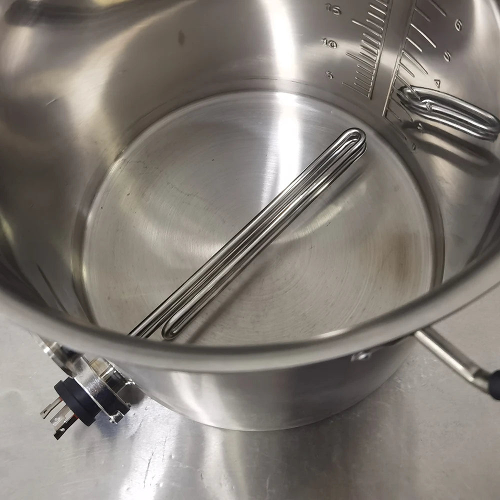 Homebrew Kettle Heating Element 1.5 Inch Tri Clamp Integrated All Stainless Steel ULWD Foldback Ripple 240v/120v